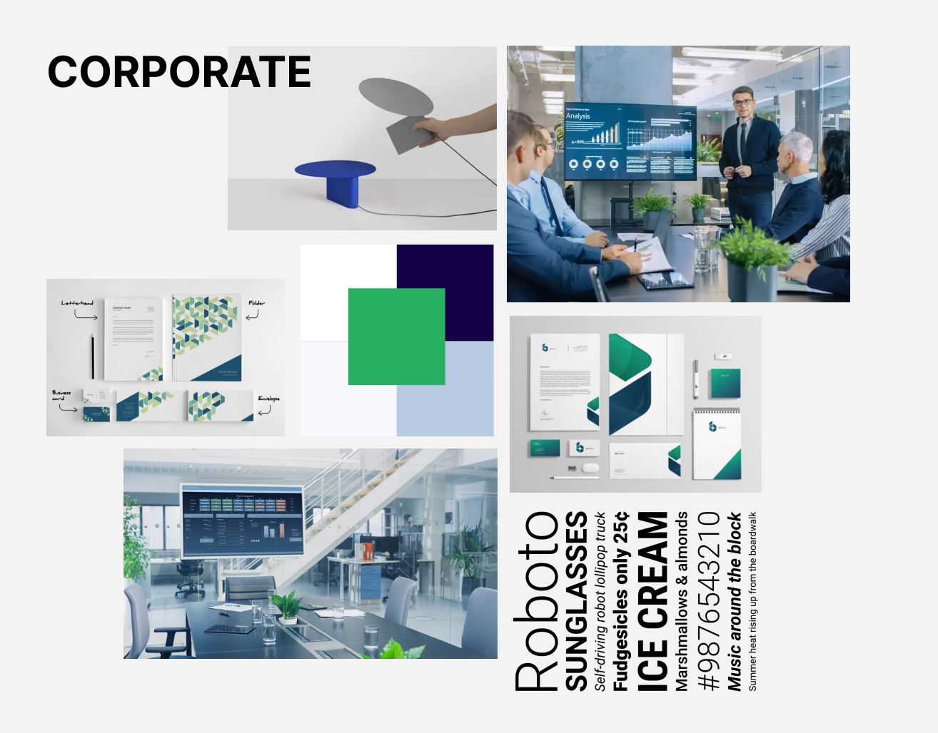 Futuristic moodboard exploring a technology-led visual direction