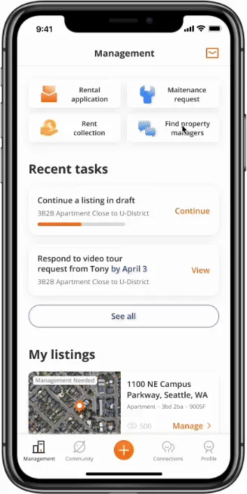 Demo: homeowner searches for a property manager
