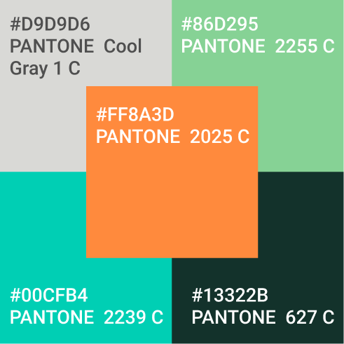 Selected palette combining the Joyful and Futuristic directions