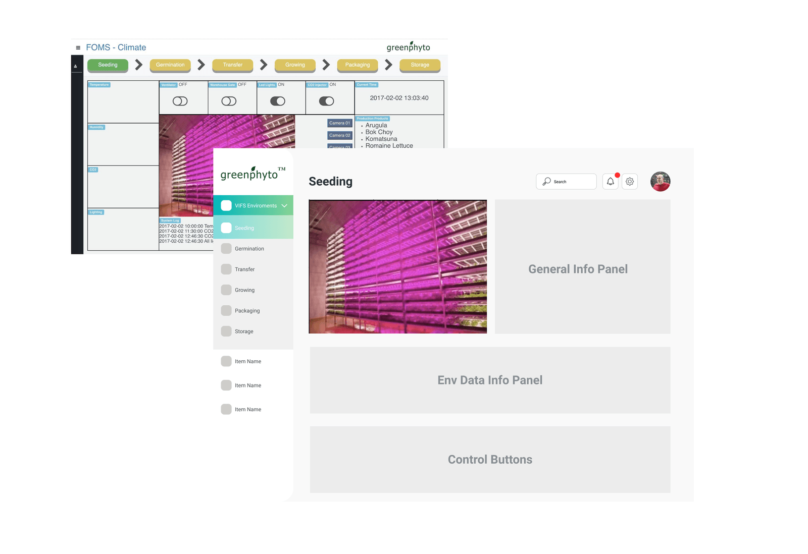 Seeding screen compared with its low-fidelity redesign